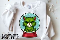 Green funny Christmas cat png design for T-shirts Product Image 3
