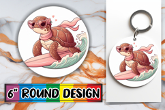 Heartfelt Keychain Circle PNG, Turtle Product Image 1