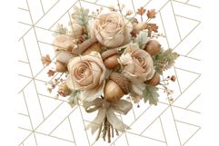 Fall Flower Bouquets Clipart PNG, Autumn Floral Clip Art Product Image 2