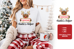 Cute Reindeer Santa&#039;s Helper SVG - Christmas Girl Design Product Image 1