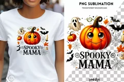 Retro Halloween PNG, Spooky Vibes Shirt Design, Fall Pumpkin Product Image 1