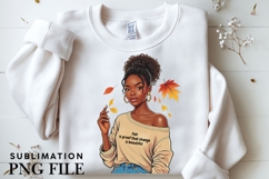 Motivational Autumn melanin woman png Product Image 5