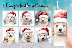 Polar Bear Christmas Tumbler Sublimation Design Product Image 1