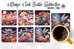 Dragonfly Square Coaster Sublimation Design Product Image 1