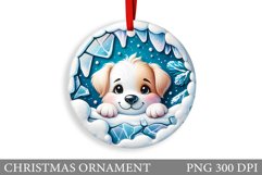 Cute Dog Christmas Ornament. Winter Dog Christmas Ornament Product Image 1