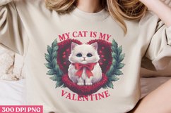 Cat is my Valentine PNG, Love Valentines Day Sublimation PNG Product Image 1