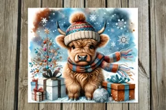 Christmas cow | 4 vintage xmas Sublimation Tumbler designs Product Image 2