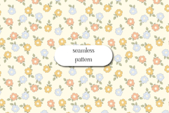 Pastel Floral Seamless Pattern, Spring Nursery Flowers Product Image 1