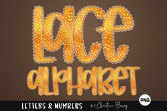 Preppy Dots Fall Lace PNG Alphabet | Sublimation Font Product Image 1