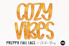 Preppy Dots Fall Lace PNG Alphabet | Sublimation Font Product Image 2