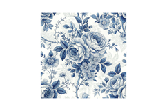 Coquette Blue Toile Digital Paper, Vintage French Floral Product Image 6