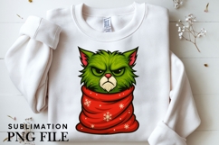 Green funny Christmas cat png design for T-shirts Product Image 3