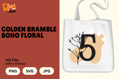 Golden Bramble Boho Floral Monogram Product Image 1