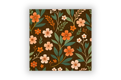 Bohemian Wildflower Seamless Pattern, Earthy Tones and Green Product Image 6