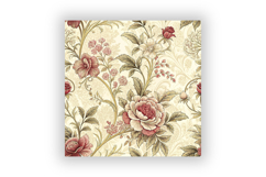 Butter Yellow Toile Digital Paper Pack, Vintage Floral Toile Product Image 6