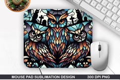 Halloween Owls Mouse Pad Sublimation,Halloween Mouse Pad PNG Product Image 1
