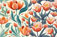 Boho Tulip Seamless Patterns - 300DPI Product Image 6