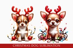 Cute Christmas Dog clipart, Dog Sublimation Product Image 1