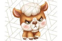 Adorable Angry Animals Clipart PNG, Cute Moody Faces Png Product Image 2
