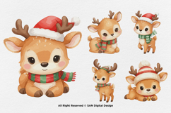 15 Bundle Watercolor Cute Deer Stag Animal Buck Forest Wild Product Image 6