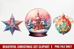 Beautiful Christmas Watercolor Clipart Product Image 1