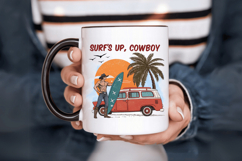 Surf&#039;s up, Cowboy! Summer PNG, Retro Beach PNG Sublimation Product Image 6