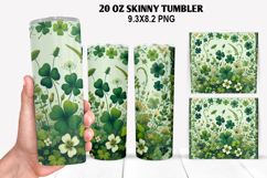 Skinny Tumbler 20oz Wrap Design, St. Patrick’s Day Tumbler Product Image 1