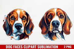 Dog Faces Clipart Sublimation, Watercolor Dog Faces Product Image 1