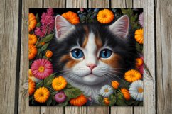 Cats &amp; flowers | skinny tumbler Sublimation design bundle Product Image 6