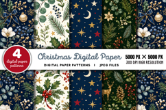Christmas Digital Paper Backgrounds JPG Product Image 1