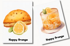 Happy Orange Watercolor 44 Cliparts Collection Product Image 6