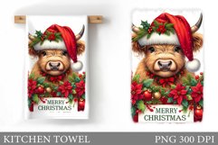 Cute Cow Kitchen Towel. Christmas Cow Kitchen Towel Design Product Image 1