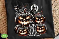 Spooky Season PNG, Halloween Pumpkin Cat PNG, Spooky Vibes Product Image 1