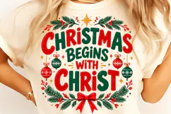 Christmas Begins With Christ PNG. Funny Christmas PNG Product Image 2