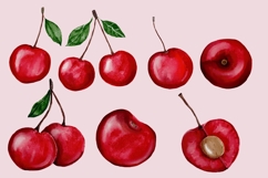 Cherry watercolor clip art png Product Image 2