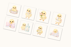 Easter Chicks Watercolor Clipart Set Product Image 6