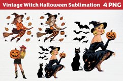 Vintage Witch Halloween Sublimation PNG Product Image 1