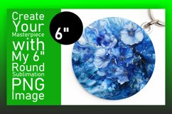 Vibrant Floral Circle Keychain Round Design Sublimation Product Image 1