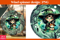 Cute Witch wind spinner, Halloween wind spinner sublimation Product Image 1
