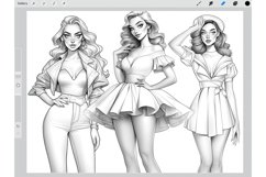 49 Procreate Pin-Up Girls Stamp Brushes Product Image 2