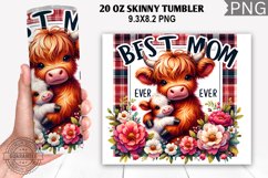 Best Mom Ever Tumbler Wrap,Highland Cow, Mom Tumbler Design Product Image 1