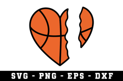 Basketball Heart Svg |Basketball SVG Cut files | Cricut Product Image 1