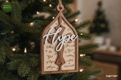 Hope Nativity Ornament Laser Cut | Christmas | SVG Product Image 1
