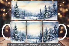 Christmas Mug Wrap, Winter Snow Mug Coffee Cup Template Product Image 1