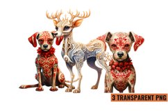 Watercolor Christmas skeleton Sublimation Clipart PNG , Product Image 1