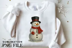 Oil painted snowman png design for T-shirts Product Image 3