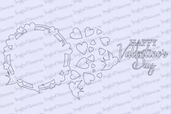 Happy Valentines Day Round Sign SVG | Love Birds Door Hanger Product Image 3