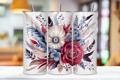 Boho Floral Tumbler Wrap, Whimsical Bohemian Bouquet Tumbler Product Image 3