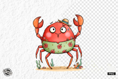Whimsical Summer Crab Clipart Product Image 1