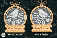 Christmas Snowglobe Ornament Laser Cut | Glowforge | SVG Product Image 2